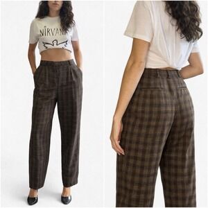 Urban Outfitters Plaid Brown Trousers